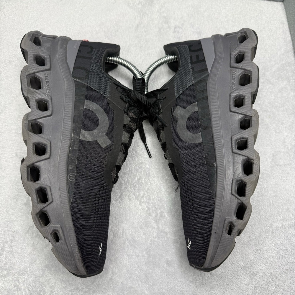 On Cloudmonster Women's 8.5 Black Gray CloudTec Running Shoes Sneakers - Picture 4 of 11